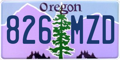 OR license plate 826MZD