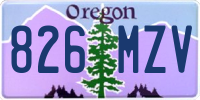 OR license plate 826MZV