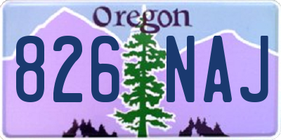 OR license plate 826NAJ