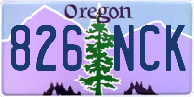 OR license plate 826NCK