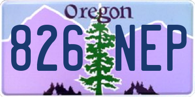 OR license plate 826NEP