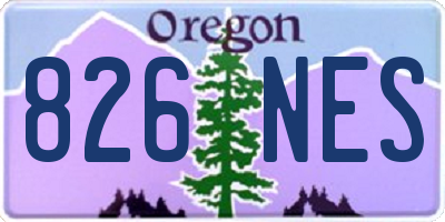 OR license plate 826NES