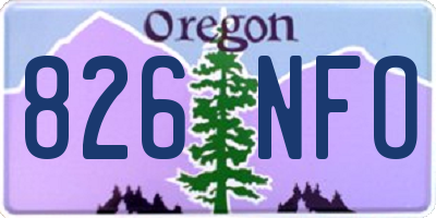 OR license plate 826NFO