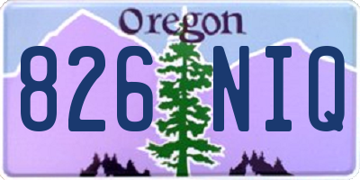 OR license plate 826NIQ