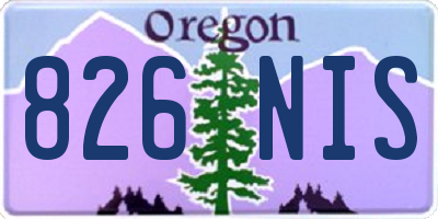 OR license plate 826NIS