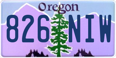 OR license plate 826NIW