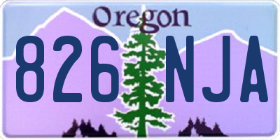OR license plate 826NJA