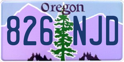 OR license plate 826NJD