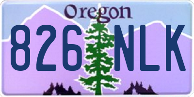 OR license plate 826NLK