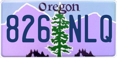 OR license plate 826NLQ