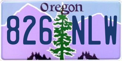 OR license plate 826NLW