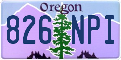 OR license plate 826NPI