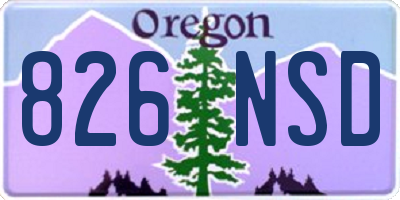 OR license plate 826NSD