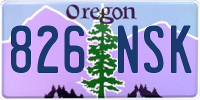 OR license plate 826NSK