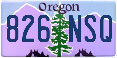 OR license plate 826NSQ