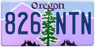 OR license plate 826NTN