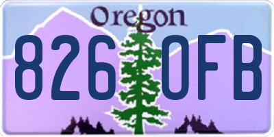 OR license plate 826OFB