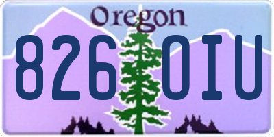 OR license plate 826OIU
