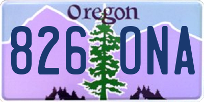 OR license plate 826ONA