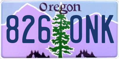 OR license plate 826ONK