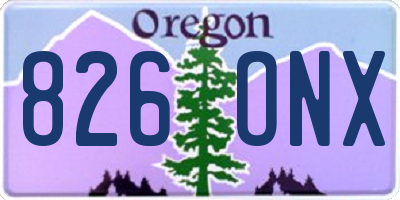 OR license plate 826ONX