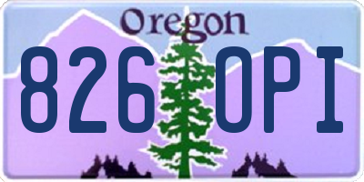 OR license plate 826OPI