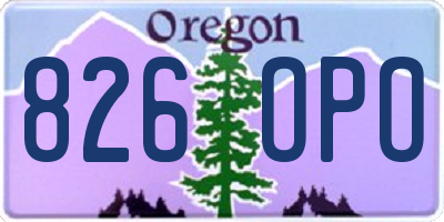 OR license plate 826OPO