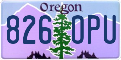 OR license plate 826OPU