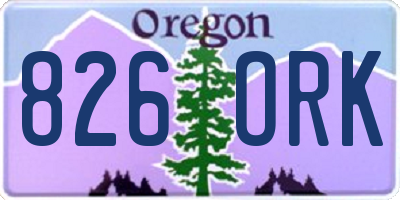 OR license plate 826ORK