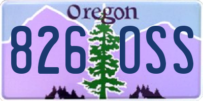 OR license plate 826OSS