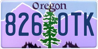 OR license plate 826OTK