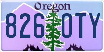 OR license plate 826OTY