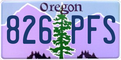 OR license plate 826PFS