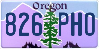 OR license plate 826PHO