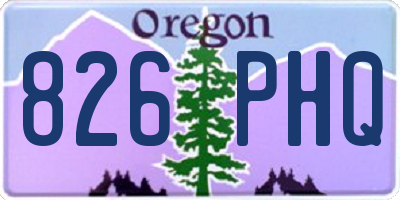 OR license plate 826PHQ