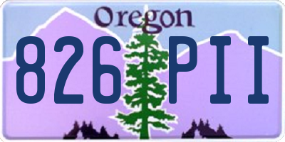OR license plate 826PII