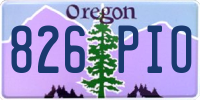 OR license plate 826PIO