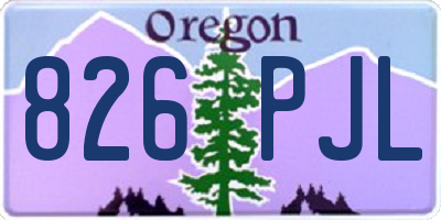 OR license plate 826PJL