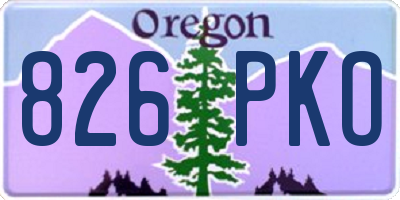 OR license plate 826PKO