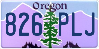 OR license plate 826PLJ
