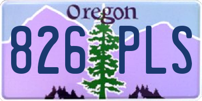 OR license plate 826PLS