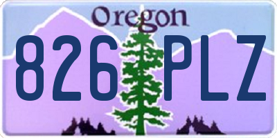 OR license plate 826PLZ