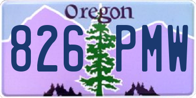OR license plate 826PMW
