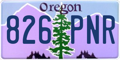 OR license plate 826PNR