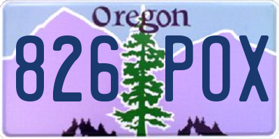 OR license plate 826POX