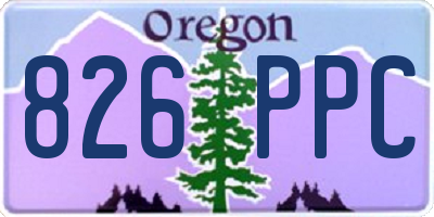 OR license plate 826PPC