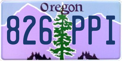 OR license plate 826PPI