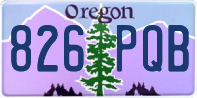 OR license plate 826PQB
