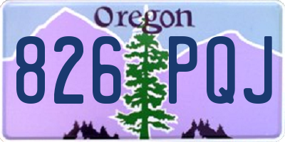 OR license plate 826PQJ