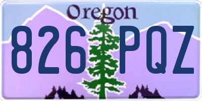 OR license plate 826PQZ